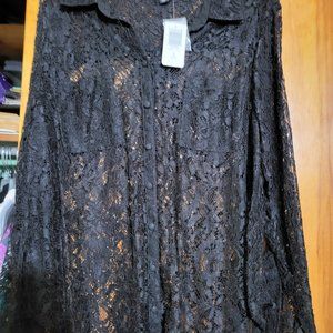 Torrid Black Lace Blouse